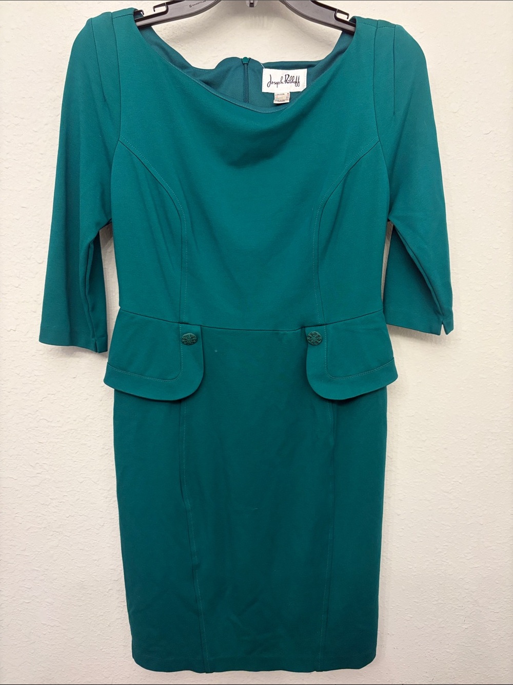 Joseph Ribkoff Teal Long-Sleeve Sheath Dress